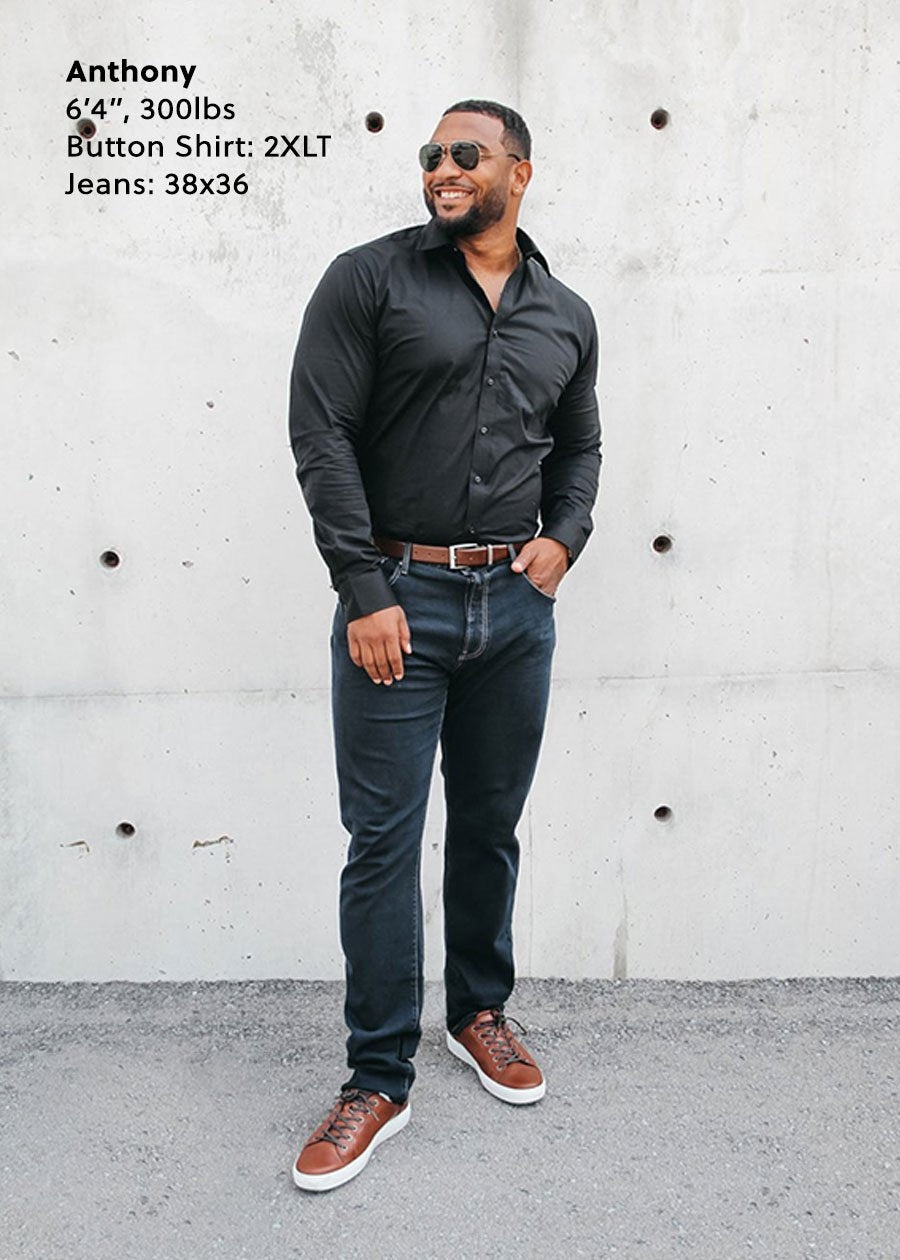 Men's Tall Dress Shirts in Black ...